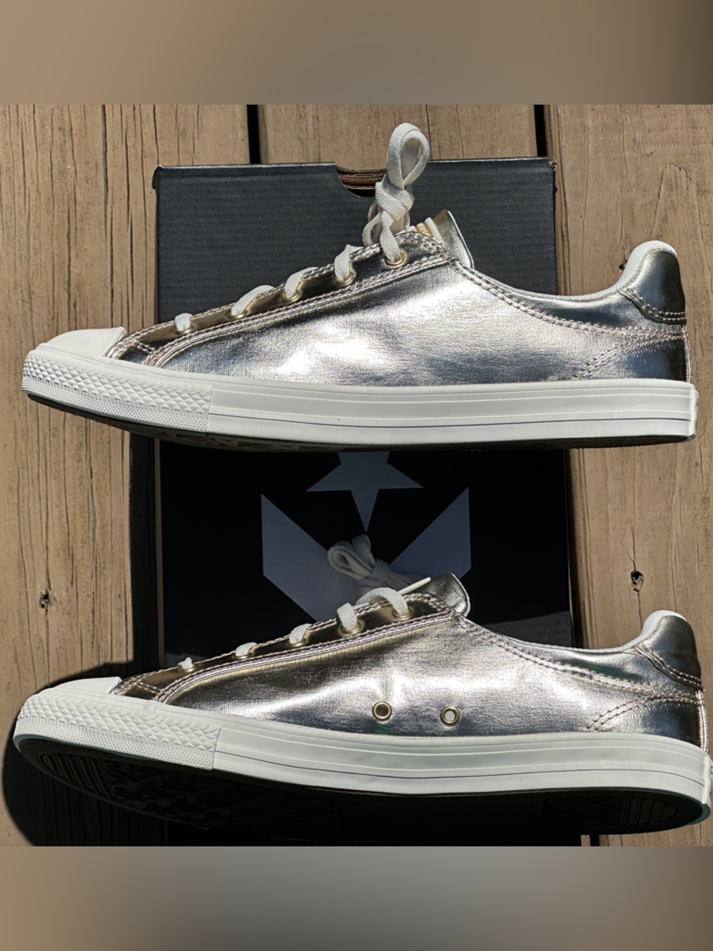 Converse CTAS Ox Metallic Gold Casual Everyday Sneaker Womens 7 | 7.5 | 9.5 NEW - Picture 9 of 10